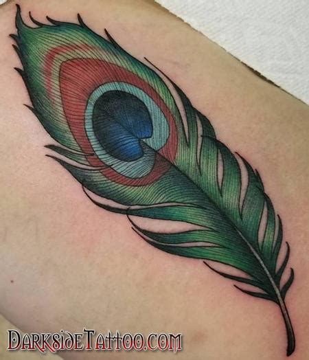 Darkside Tattoo Tattoos Color Color Peacock Feather Tattoo