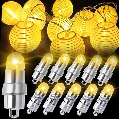 Polocat 1/10 PCS LED Balloon Light Battery Powered Mini Light Bulb for ...