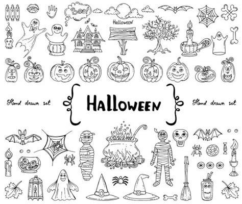 Halloween Hand Drawn Doodles Icon Set Stock Vector Image By ©hugolacasse 29393507