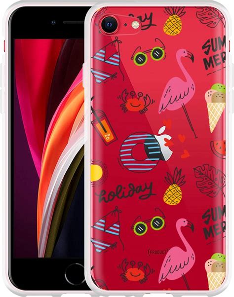 Cazy Hoesje Geschikt Voor IPhone SE 2020 Summer Flamingo Bol