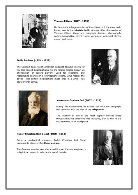 Famous Inventors And Their Inventions