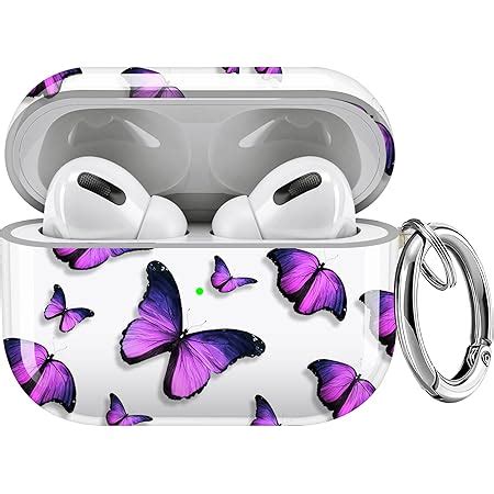 Amazon Maxjoy Compatible AirPods Pro Case Cover Butterfly Purple