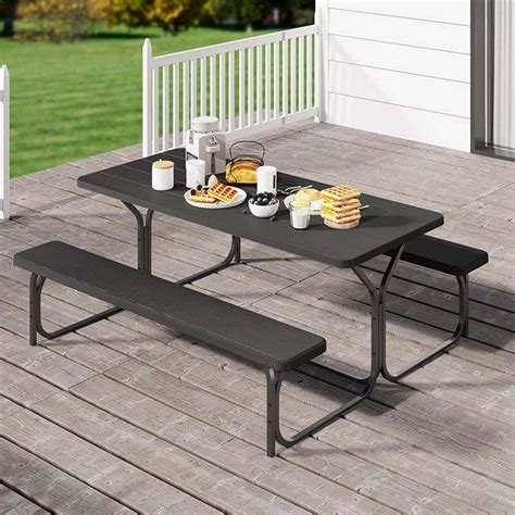 Yitahome Ft Heavy Duty Resin Tabletop Stable Steel Frame Picnic