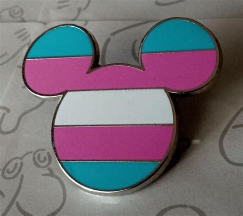 Mickey Mouse Head Icon Transgender Flag Pride 2021 Striped Disney Pin