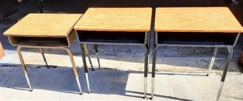 Three Open Front Student Desks Govdeals