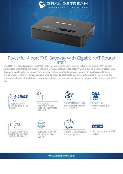 Grandstream Gs Ht Port Ata With Fxs Ports And Gigabit Nat Router