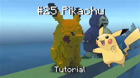 How To Build A Pokemon Pikachu Statue In Minecraft Tutorial Nbkomputer