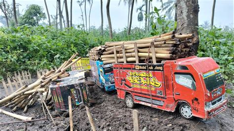 SOPIR HANDALMOBIL TRUK OLENG MAINAN BERMUATAN BAMBU OVER LOAD DI