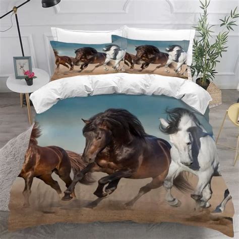 Parure De Lit Enfant Cheval Impression D Microfibre L G Re