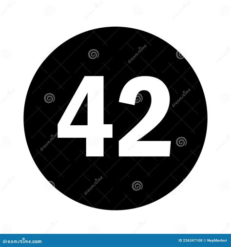 number  logo  black circle background stock vector illustration