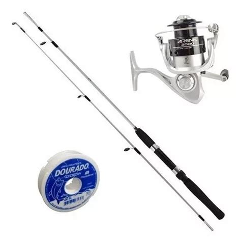 Kit Pesca Molinete Marine Sports Arena 2000 Vara Linha Frete grátis