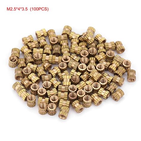 M2 5 Brass Cylinder Knurled Round Molded In Insert Embedded Nuts M2 5