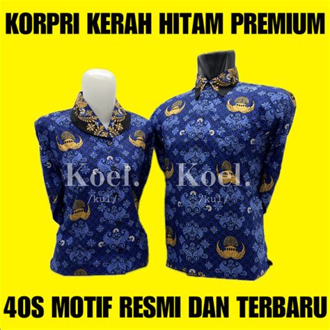 Jual Seragam Baju Batik KORPRI Pria Wanita Resmi Terbaru 40S Kerah