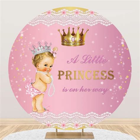 Amazon Laeacco 6 5x6 5ft It S A Girl Baby Shower Round Backdrop