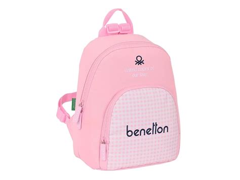 Mochila Infantil Benetton Vichy Mini Cor De Rosa X X Cm