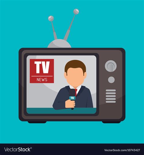 Tv news anchorman broadcast graphic Royalty Free Vector