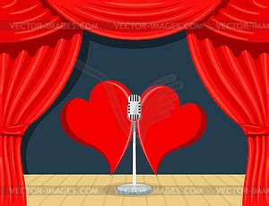 Abstract Cartoon Theater With Red Backstage Singin Royalty Free