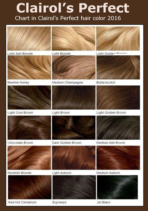 Chart In Clairols Perfect Hair Color Hair Color Chart Trend Hair Color 2017 2018 2019