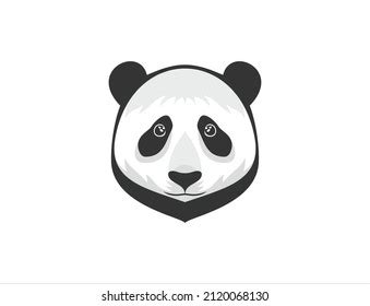 Cute Sad Panda Face Illustration Stock Vector (Royalty Free) 2120068130 | Shutterstock