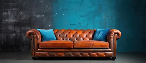 Premium AI Image | Colorful chesterfield with chaise lounge couch set