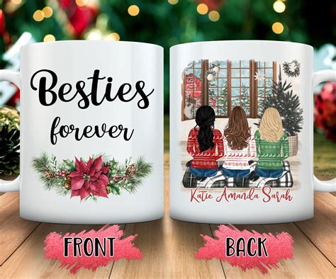 Friend Christmas Mug Besties Forever Christmas Coffee Mug Etsy