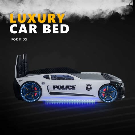 Champion Race Car Bed for Kids w/LEDs & Sound Effects - CaKidsRoom