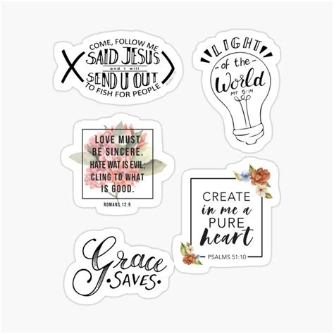 Christian Bible Scripture Sticker Pack 1 Bible Verse Watercolor Design