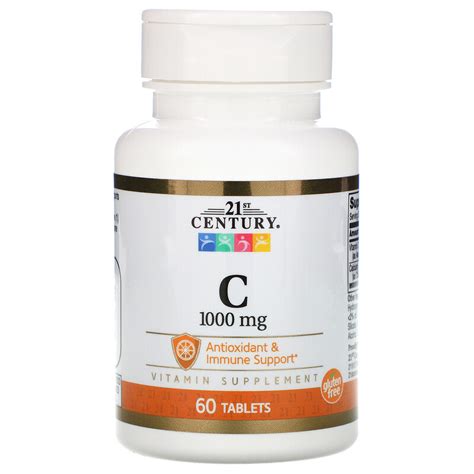 21st Century Vitamin C 1000 мг 60 таблеток — как принимать, инструкция ...