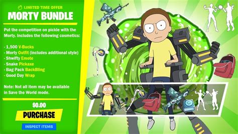 New Morty Bundle For Free In Fortnite Update Youtube