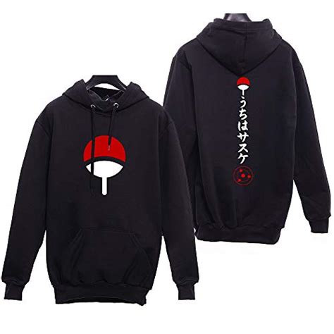 Blusa Moletom Clã Uchiha Akatsuki Hokage Uzumaki Naruto G PRETO