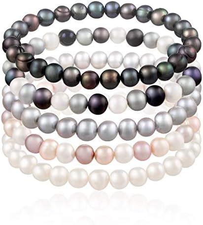 Amazon Splendid Pearls Set Of Genuine Freshwater Cultured Mm