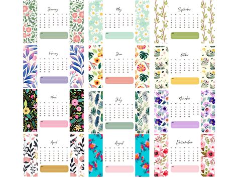 Printable 2023 Floral Calendar Digital 2023 Calendar Floral - Etsy