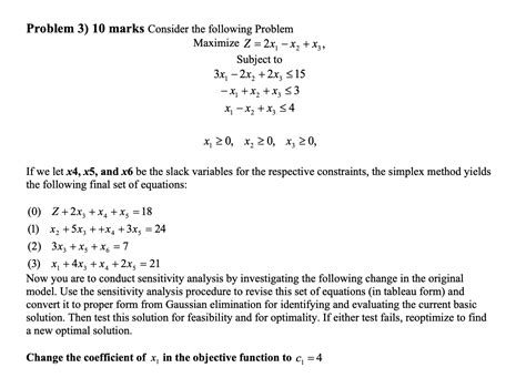 Solved Problem 3) 10 marks Consider the following Problem | Chegg.com