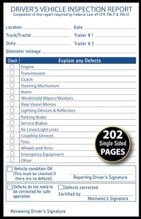 Simplified Vehicle Inspection Report Vehicle S Daily Inspection