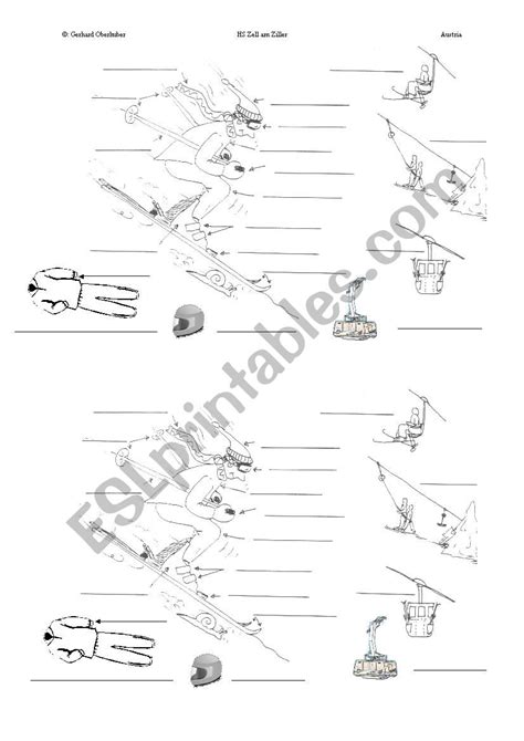 Skiing equipment - ESL worksheet by gerob