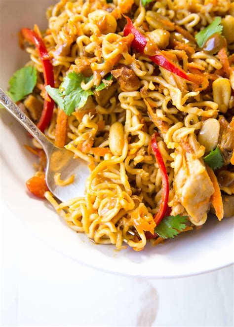 minute thai chicken peanut noodles artofit