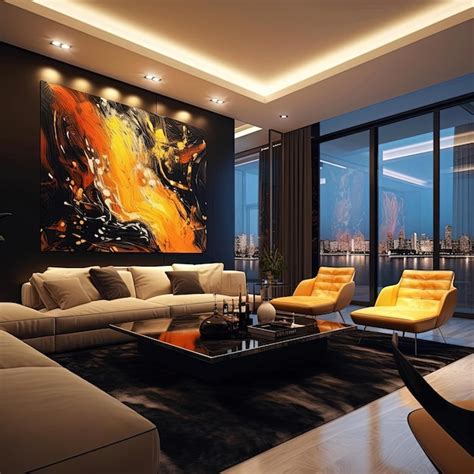 Premium AI Image | this is a living room of a modern apartment