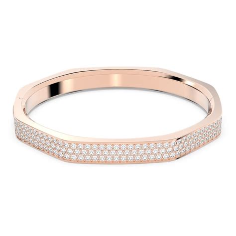 Buy Swarovski Dextera Octagon Shape Bangle White With Rose Gold