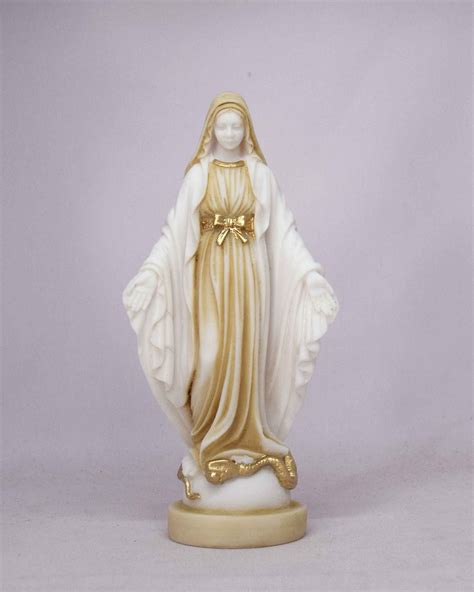 Virgin Mary Whole Statue Made of Alabaster 17cm Gold | Etsy