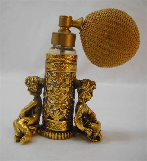 Vintage Gold Tone Filigree Cherub Perfume Atomizer Lipstick Etsy