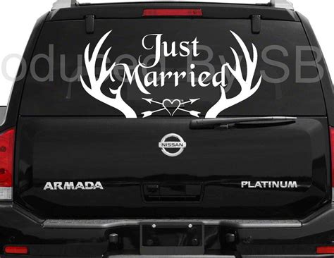 Just Married Car Window Decal Wedding Car Kit Just Married Etsy