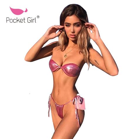 Pocket Girl Swimwear Women Beadeau Bikini Set Bathing Suit