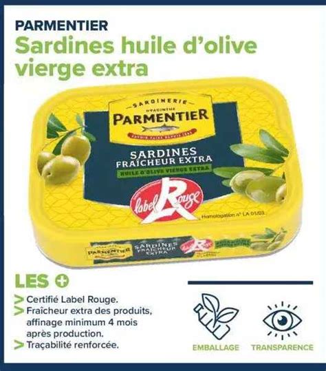 Promo Sardines Huile D Olive Vierge Extra Parmentier Chez Carrefour