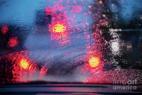 Rain Drops On Car Windshield by Yasser Chalid