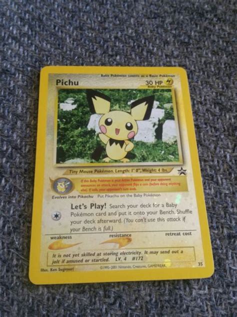 Pichu 35 Reverse Holo Near MINT Black Star Promo WOTC RARE Pokemon