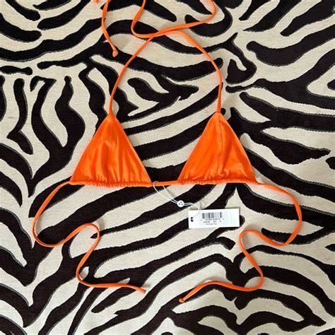 Frankie S Bikinis Swim Phillippa Triangle Bikini Top In Saffron