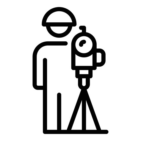 Surveyor With Equipment Icon Outline Style 15664827 Vector Art At Vecteezy