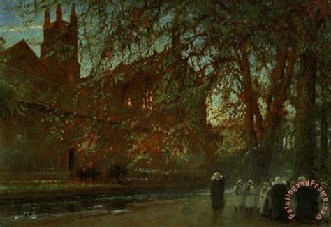 Albert Goodwin Cloister Garden Winchester Cathedral Painting Cloister