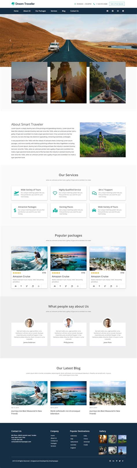 Free Travel Agency Website Template Travel Agency Website Travel