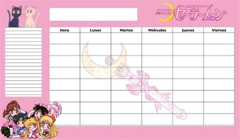 A Pink Calendar With Anime Characters On It